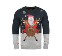 Blend BHRudolph Herren Weihnachtspullover Winter Pullover Strickpullover Weihnachtspulli mit Rundhals-Ausschnitt Regular fit, Größe:XL, Farbe:Dark Navy/Santa (74676)