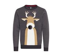 Blend Rudolph Herren Strickpullover Weihnachtspullover Mit Rundhalsausschnitt, Größe:XXL, Farbe:Dark Navy/Nose (74677)