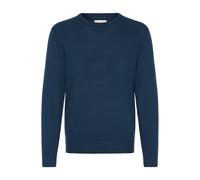 Strickpullover BLEND "BHWeba", Herren, Gr. L, blau (marineblaus), Feinstrick, 78% Viskose, 22% Polyester, meliert, Basic, normal normal, Rundhals, Pullover Strickpullover, Stilvoller Fein-Strick Pullo