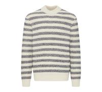 Strickfleece-Pullover CASUAL FRIDAY "Strickpullover CFKARL striped knit", Herren, Gr. M, beige (light sand), Obermaterial: 80% Polyacryl PAN. 20% Wolle WO., Pullover (36241737-M) light sand
