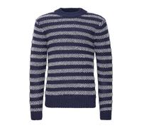 Strickfleece-Pullover CASUAL FRIDAY "Strickpullover CFKARL striped knit", Herren, Gr. XL, blau (schwarz navy), Obermaterial: 80% Polyacryl PAN. 20% Wolle WO., Pullover (29117057-XL) schwarz navy