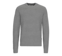 Strickfleece-Pullover CASUAL FRIDAY "Strickpullover CFKARL structured crew neck knit", Herren, Gr. XXL, grau (mid grau melange), Obermaterial: 100% Baumwolle CO., Pullover (41809211-XXL) mid grau mela