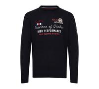 Strickfleece-Pullover FQ1924 "Strickpullover FQErlo", Herren, Gr. M, schwarz (schwarz beauty), Obermaterial: 50% Baumwolle CO. 50% Polyacryl PAN., bedruckt, Casual, normal, Rundhals, Pullover (8263770