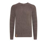 Indicode IDRockford Herren Pullover Strickpullover Grobstrick Pullover mit Rundhals-Ausschnitt Rippbündchen 100% Baumwolle Regular fit, Größe:L, Farbe:Dark Brown (020)