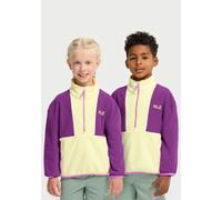 Strickfleece-Pullover JACK WOLFSKIN "COLORBLOCK TAUNUS HZ K", Jungen, Gr. 152, daisy, Fleece, Obermaterial: 100% Polyester. Futter: 100% Polyester, normal, Rundhals, Pullover, mit halbem Frontzipper,