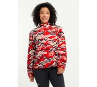 Strickfleece-Pullover JACK WOLFSKIN "PAW ERA 100 PRINT HZ W", Damen, Gr. S (36), mountain paw, Obermaterial: 100% Polyester, normal, Rundhals, Pullover, aus Strickfleece, mit halbem Reißverschluss, mi