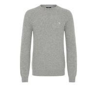 Strickfleece-Pullover KRONSTADT "Strickpullover KSDoors O-neck", Herren, Gr. XXL, grau (lt grau), Obermaterial: 70% Wolle mw. 30% Polyamid PA., Pullover (32394207-XXL) lt grau