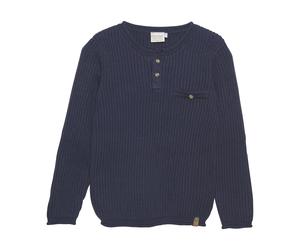 Strickfleece-Pullover MINYMO "Strickpullover MIPullover", Jungen, Gr. 110, blau (parisian night), Obermaterial: 100% Baumwolle CO., Pullover (69387469-110) parisian night