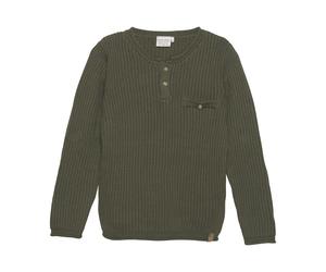 Strickfleece-Pullover MINYMO "Strickpullover MIPullover", Jungen, Gr. 116, grün (olive night), Obermaterial: 100% Baumwolle CO., Pullover (85583911-116) olive night