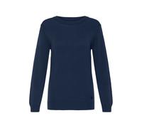 Strickfleece-Pullover OXMO "Strickpullover OXAida", Damen, Gr. XS, blau (total eclipse melange), Obermaterial: 70% Viskose CV. 30% Polyamid PA., Pullover (95818454-XS) total eclipse melange
