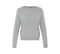 Strickfleece-Pullover OXMO "Strickpullover OXBMMNORA RAGLAN JUMPER", Damen, Gr. L, grau (mid grau melange), Obermaterial: 52% Viskose CV. 28% Polyester PES. 20% Polyamid PA., Pullover (76404239-L) mid