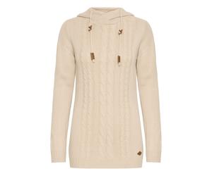 Strickfleece-Pullover OXMO "Strickpullover OXCable", Damen, Gr. XS, beige (cement melange), Obermaterial: 100% Polyacryl PAN., Pullover (87044836-XS) cement melange