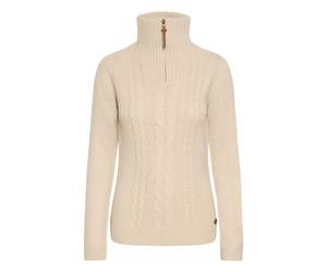 Strickfleece-Pullover OXMO "Strickpullover OXCarry", Damen, Gr. XL, beige (cement melange), Obermaterial: 100% Polyacryl PAN., Pullover (57217358-XL) cement melange