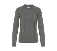 Strickfleece-Pullover OXMO "Strickpullover OXCARRYONE", Damen, Gr. XL, grau (dunkelgrau), Obermaterial: 100% Polyacryl PAN., Pullover (91060120-XL) dunkelgrau