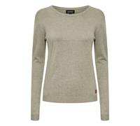 OXMO OXEdda Damen Strickpullover Feinstrick Pullover mit Rundhalsausschnitt, Größe:L, Farbe:Seagrass Melange (1660081)