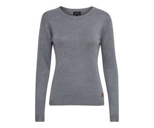 Strickfleece-Pullover OXMO "Strickpullover OXEdda", Damen, Gr. S, grau (grau mel), Obermaterial: 70% Viskose CV. 30% Nylon NY., Pullover (64700052-S) grau mel