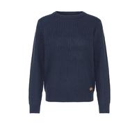 Strickfleece-Pullover OXMO "Strickpullover OXEDNA ONECK", Damen, Gr. L, blau (total eclipse), Obermaterial: 100% Polyacryl PAN., Pullover (83406748-L) total eclipse