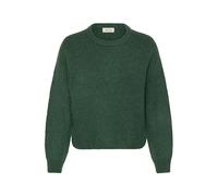 Strickfleece-Pullover OXMO "Strickpullover OXFansi", Damen, Gr. XL, grün (pineneedle), Obermaterial: 93% Polyester PES. 5% Wolle mw. 2% Elasthan EL., Pullover (14974862-XL) pineneedle