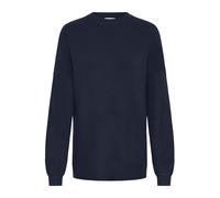 Strickfleece-Pullover OXMO "Strickpullover OXFansy", Damen, Gr. S, blau (total eclipse), Obermaterial: 50% Viskose CV. 28% Polyester PES. 22% Polyamid PA., Pullover (44567563-S) total eclipse