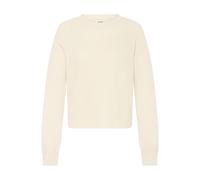 Strickfleece-Pullover OXMO "Strickpullover OXFKIMNI", Damen, Gr. XS, weiß (pumice stone), Obermaterial: 50% Polyacryl PAN. 50% Polyester PES., Pullover (78940307-XS) pumice stone