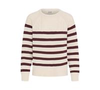 Strickfleece-Pullover OXMO "Strickpullover OXFSANVA", Damen, Gr. S, braun (fudge mix), Obermaterial: 70% Baumwolle CO recyc.. 30% Polyester Pol. recyc.., Pullover (14321261-S) fudge mix