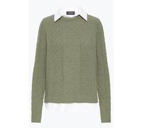 Strickfleece-Pullover OXMO "Strickpullover OXFSanvi", Damen, Gr. XS, grün (dusty olive), Obermaterial: 91% Polyester PES. 9% Nylon NY., Pullover (83104440-XS) dusty olive