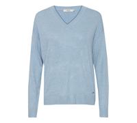 Strickfleece-Pullover OXMO "Strickpullover OXHelle", Damen, Gr. L, blau (blau bell melange), Obermaterial: 80% Viskose CV. 20% Nylon NY., Pullover (75111904-L) blau bell melange