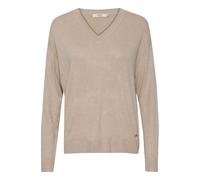 Strickfleece-Pullover OXMO "Strickpullover OXHelle", Damen, Gr. M, beige (cement melange), Obermaterial: 80% Viskose CV. 20% Nylon NY., Pullover (37902136-M) cement melange