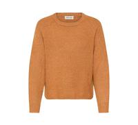 Strickfleece-Pullover OXMO "Strickpullover OXIFANSI", Damen, Gr. XL, braun (braun sugar), Obermaterial: 93% Polyester PES. 5% Wolle mw. 2% Elasthan EL., Pullover (95909855-XL) braun sugar