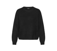 Strickfleece-Pullover OXMO "Strickpullover OXIFANSI", Damen, Gr. XS, schwarz, Obermaterial: 93% Polyester PES. 5% Wolle mw. 2% Elasthan EL., Pullover (21955212-XS) schwarz