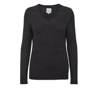 Strickfleece-Pullover OXMO "Strickpullover OXIlva", Damen, Gr. L, grau (dunkelgrau melange), Obermaterial: 74% Polyacryl PAN. 23% Nylon NY. 3% Elasthan EL., Pullover (42923619-L) dunkelgrau melange