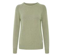 Strickfleece-Pullover OXMO "Strickpullover OXMaria", Damen, Gr. S, grün (vetiver melange), Obermaterial: 50% Viskose CV. 27% Polyester PES. 23% Nylon NY., Pullover (62517858-S) vetiver melange