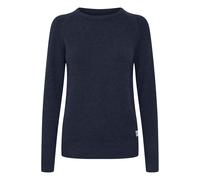 Strickfleece-Pullover OXMO "Strickpullover OXMaria", Damen, Gr. XL, blau (total eclipse melange), Obermaterial: 50% Viskose CV. 27% Polyester PES. 23% Nylon NY., Pullover (94261116-XL) total eclipse m