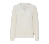 Strickfleece-Pullover OXMO "Strickpullover OXNanny", Damen, Gr. L, weiß (cloud dancer), Obermaterial: 85% Polyacryl PAN. 15% Wolle WO., Pullover (62564642-L) cloud dancer