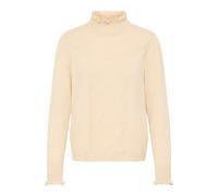 Strickfleece-Pullover OXMO "Strickpullover OXNera", Damen, Gr. XS, beige (oatmeal melange), Obermaterial: 50% Viskose CV. 27% Nylon NY. 23% Polyester PES., Pullover (33856806-XS) oatmeal melange