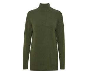 Strickfleece-Pullover OXMO "Strickpullover OXRatina", Damen, Gr. XS, bunt (rifle grün melange), Obermaterial: 50% Viskose CV. 27% Nylon NY. 23% Polyester PES., Pullover (38083219-XS) rifle grün melang