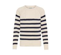 Strickfleece-Pullover OXMO "Strickpullover OXSanva", Damen, Gr. M, blau (night sky mix), Obermaterial: 70% Baumwolle CO recyc.. 30% Polyester Pol. recyc.., Pullover (64750810-M) night sky mix