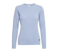 OXMO OXSarah Damen Strickpullover Feinstrick Pullover mit Rundhals-Ausschnitt Rippbündchen 100% Baumwolle Regular fit, Größe:M, Farbe:Sky Blue (163922)