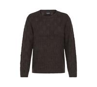 Strickfleece-Pullover OXMO "Strickpullover OXSinva", Damen, Gr. XL, braun (chocolate torte melange), Obermaterial: 76% Polyacryl PAN. 21% Polyester PES. 3% Elasthan EL., Pullover (42789208-XL) chocola