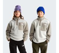 Strickfleece-Pullover THE NORTH FACE "TEEN YUMIORI 1/4 ZIP JACKET", Jungen, Gr. L, cumulus clou, Fleece, Obermaterial: 100% Polyester, Pullover, mit 1/4-Zip, atmungsaktives Material, wasserabweisende
