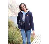 Strickfleecejacke CASUAL LOOKS, Damen, Gr. 44, blau (marine), 100% Polyester, meliert, unifarben, Jacken (54047738-44) marine