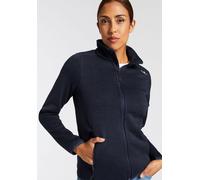 Strickfleecejacke CMP "KNITTED MELANGE FLEECE WOMAN JACKET", Damen, Gr. 42, blau (b. blau), Strick, Obermaterial: 100% Polyester, normal, eingefasste Kante, Jacken, Wärmeisolierend & Schnell trocknend