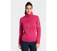 Strickfleecejacke CMP "KNITTED MELANGE FLEECE WOMAN JACKET", Damen, Gr. 48, magenta, ligh, Strick, Obermaterial: 100% Polyester, normal, eingefasste Kante, Jacken, Wärmeisolierend & Schnell trocknend