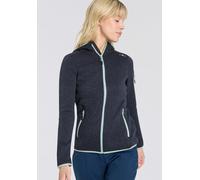 Strickfleecejacke CMP "KNITTED MELANGE HOODY WOMAN HOODY JACKET", Damen, Gr. 34, titanio, schwarz, Strick, Obermaterial: 100% Polyester, hoch geschlossener Ausschnitt, eingefasste Kante, Jacken, Wärme