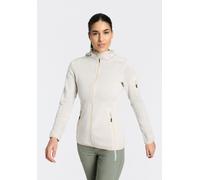 Strickfleecejacke CMP "KNITTED MELANGE HOODY WOMAN HOODY JACKET", Damen, Gr. 38, vaniglia, bia, Strick, Obermaterial: 100% Polyester, hoch geschlossener Ausschnitt, eingefasste Kante, Jacken, Ünbergan