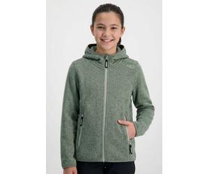 Strickfleecejacke CMP, Mädchen, Gr. 128, avocado, pist, Strick, Obermaterial: 100% Polyester, eingesetzt eingefasste Kante, Jacken, Übergangsjacke für Kinder, mit Kapuze, mit Reißverschlusstaschen (90