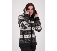 Deproc Active Damen Patchwork Fleecejacke Strickfleecejacke mit Kapuze Übergangsjacke Windbreaker Handmade Nepal