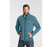 Strickfleecejacke MAN'S WORLD, Herren, Gr. M (48/50), blau (türkis melange), Fleece, Obermaterial: 100% Polyester, normal, paspeliert, Jacken, mit durchgehendem Reißverschluss, normale Passform (28613