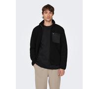 Only & Sons Regular Fit Webpelzjacke mit Mesh Innenstoff Modell 'DALLAS' in Black, Größe XXL