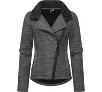 Ragwear Damen Sweatjacke Strickjacke mit Teddyfell-Futter Saskie Melange YOUMODO Dark Grey Gr. M